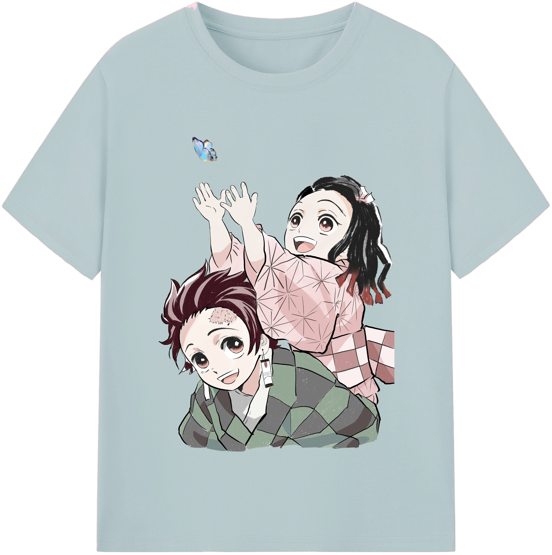 （画像用） 鬼滅の刃（きめつのやいば）竈門 禰󠄀豆子／かまど ねずこ Kamado Nezuko 綿100％半袖Tシャツ（フロントプリント）